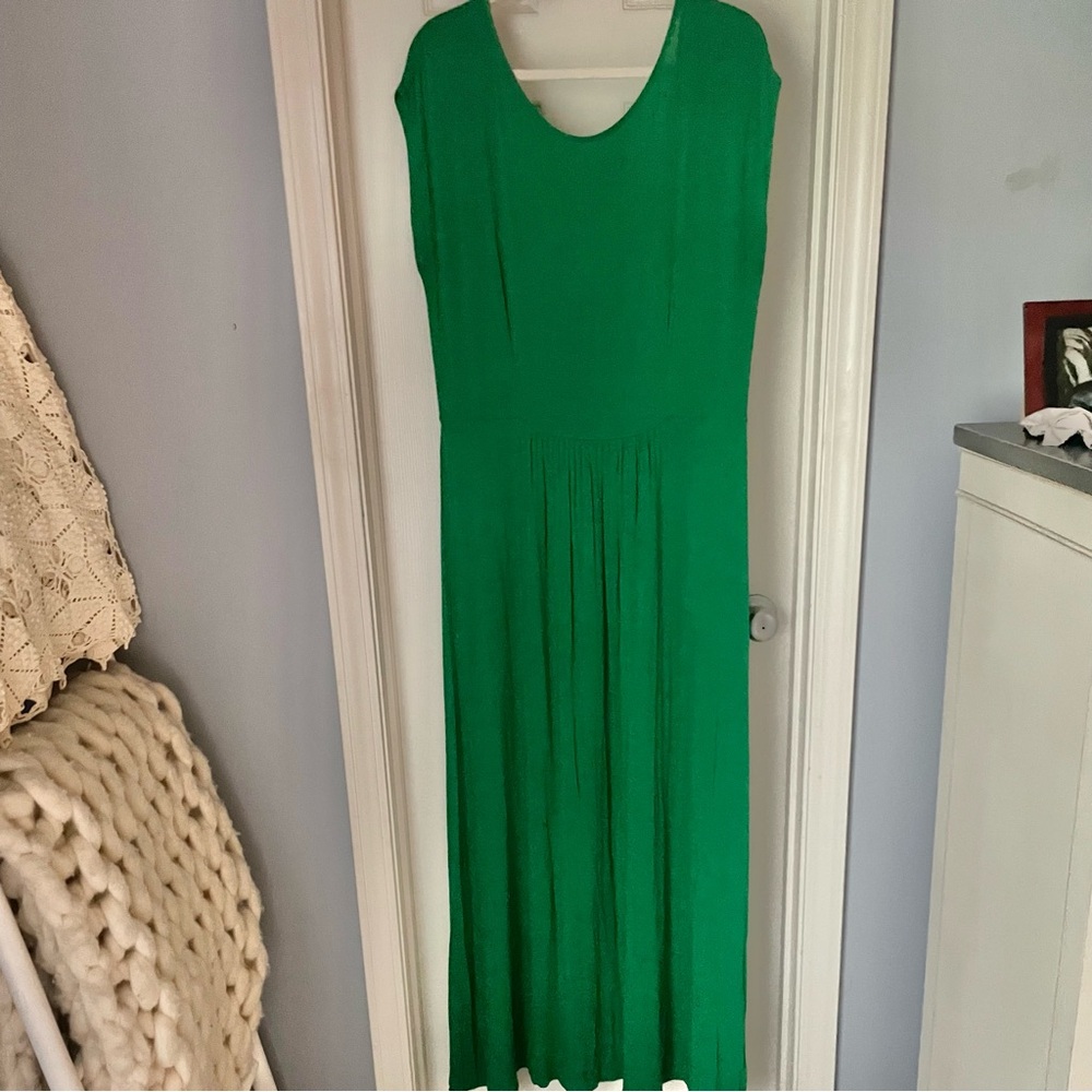 a.n.a Green Cap Sleeve Scoop Neck Maxi Dress sz XL